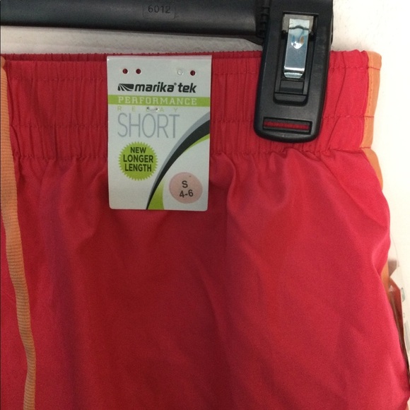 Women’s Marika Tek S Small 4 - 6 Shorts Athletic Running Red Orange Active NWT - Picture 5 of 11